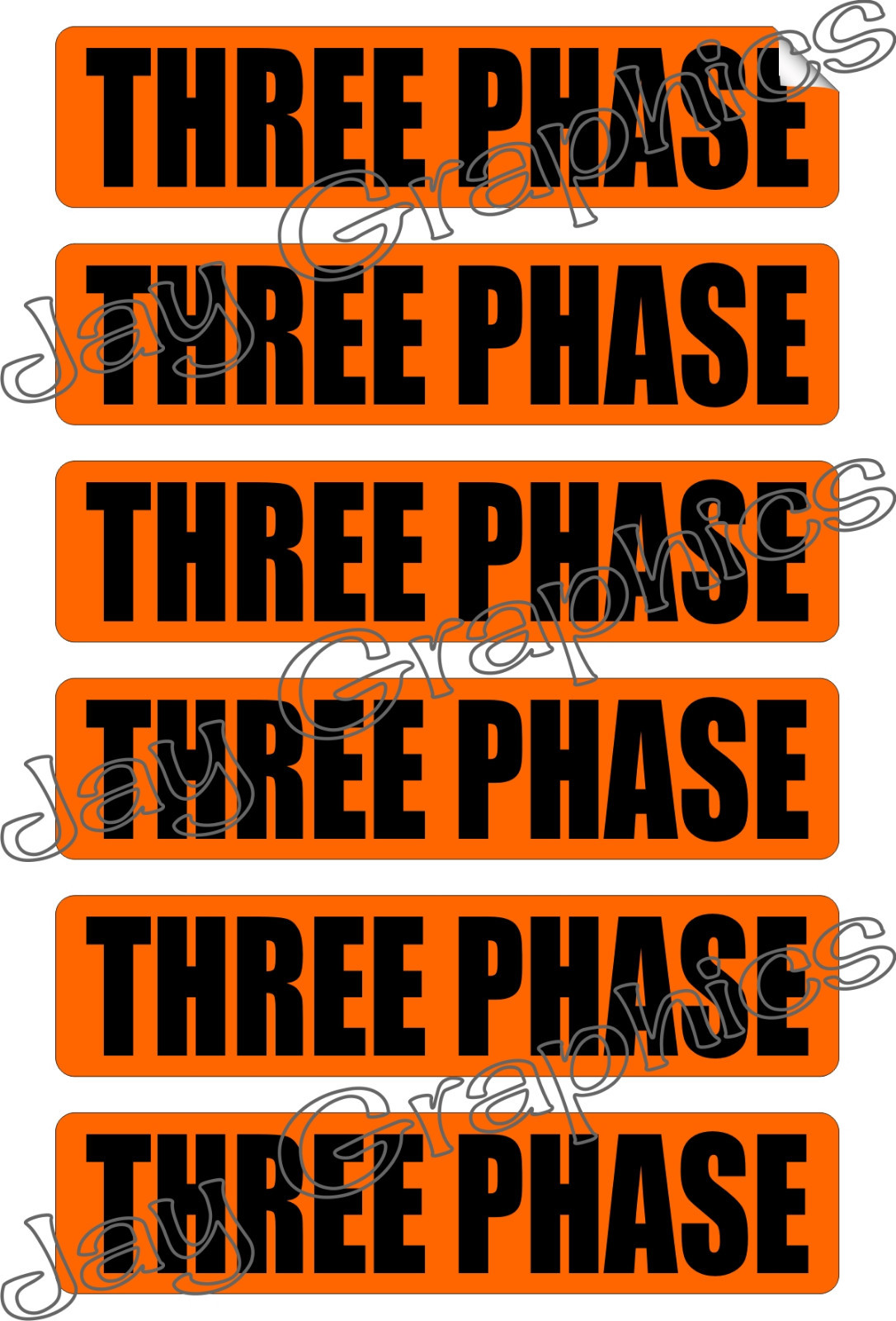 Three Phase Volt | Conduit Markers | Stickers | Decals Labels Electrical Voltage