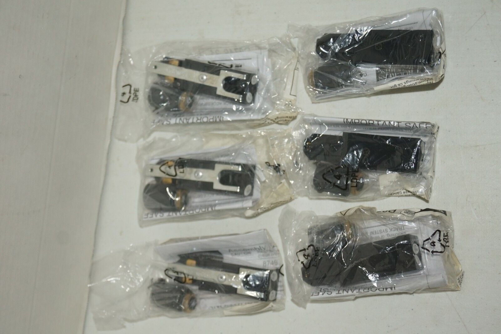 Lot of 6 Progress Lighting P8746-31 Top and End Feed For Romex, Black