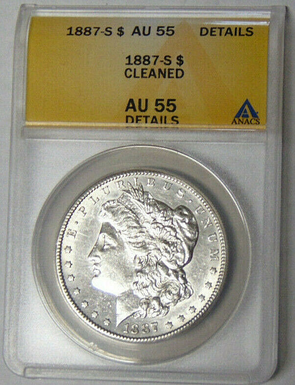 ANACS AU55 Detail 1887-S Morgan Silver Dollar San Francisco Mint