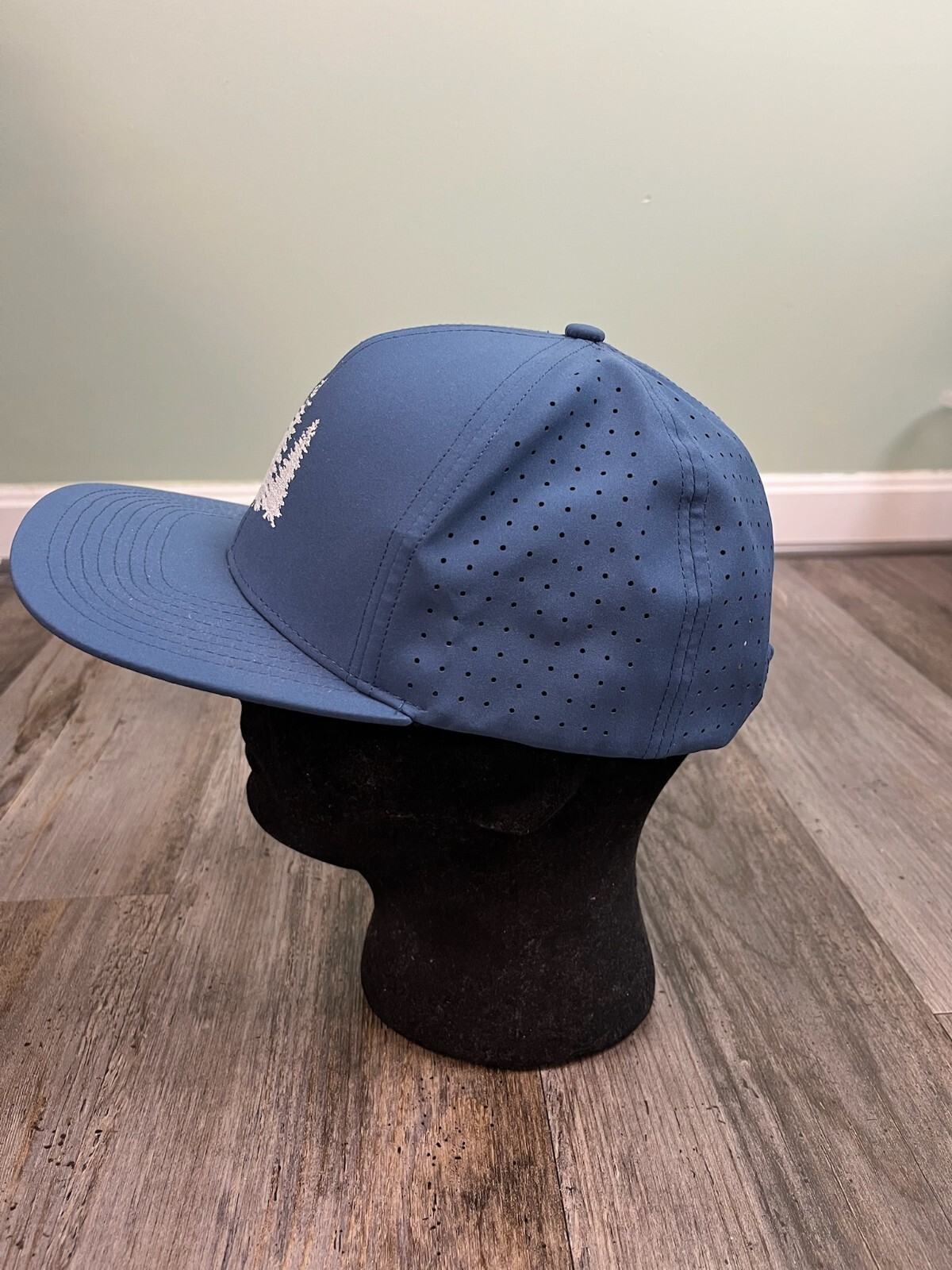FN3P Golf Hat Cap Blue White Trees Orange Moon Embroidered Snap Adjustable