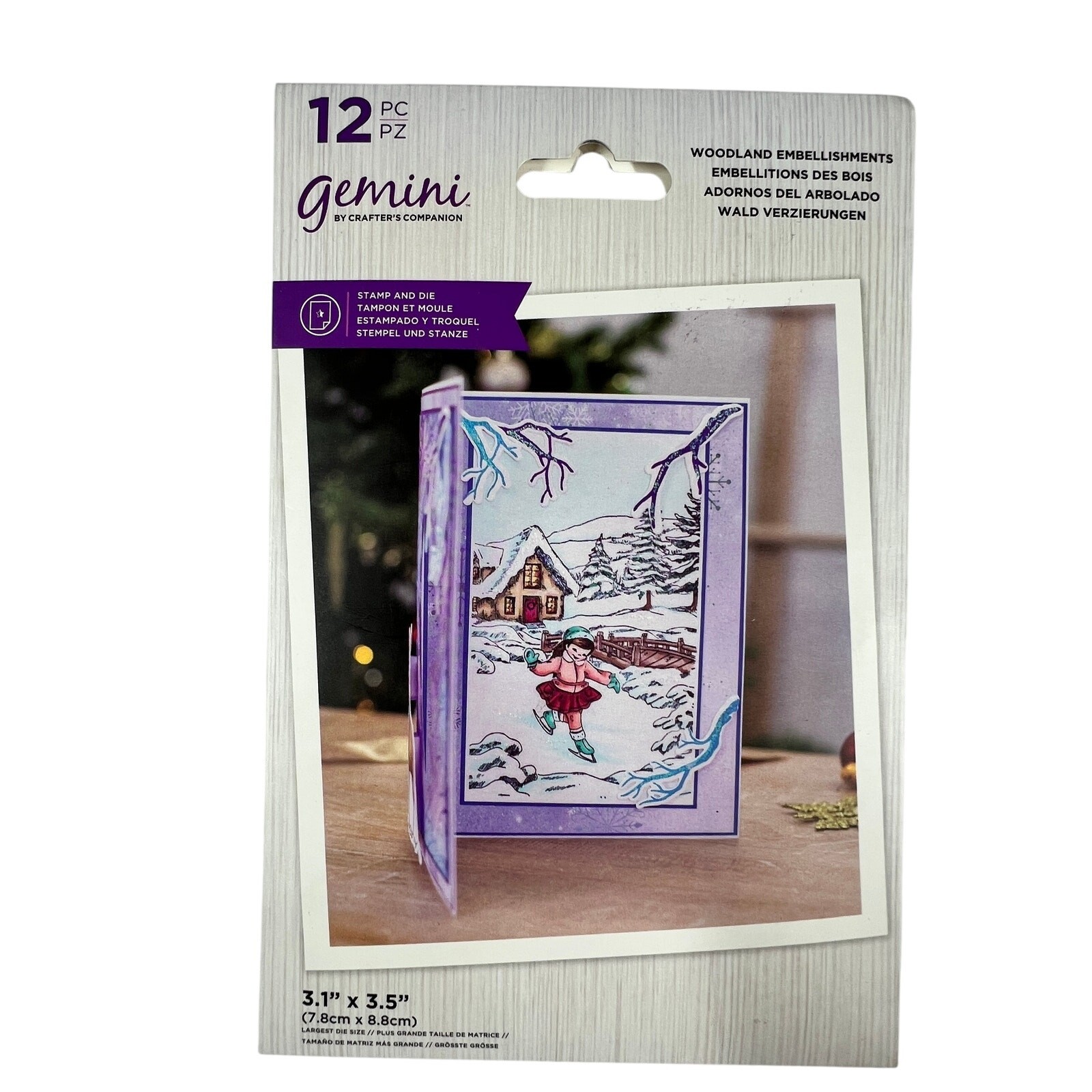 GEMINI Winter Scene Craft Bundle 3pc Dies Embossing Folder Cardmaking NEW