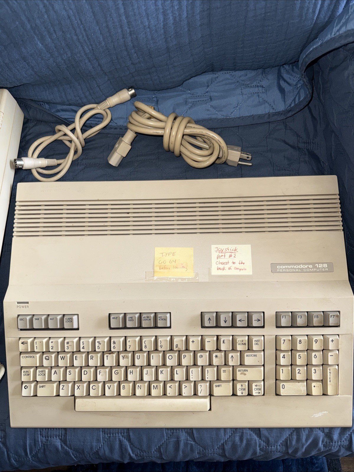 Commodore 128 Computer and 1571 Disk Drive Bundle W/ Original Cables P/R