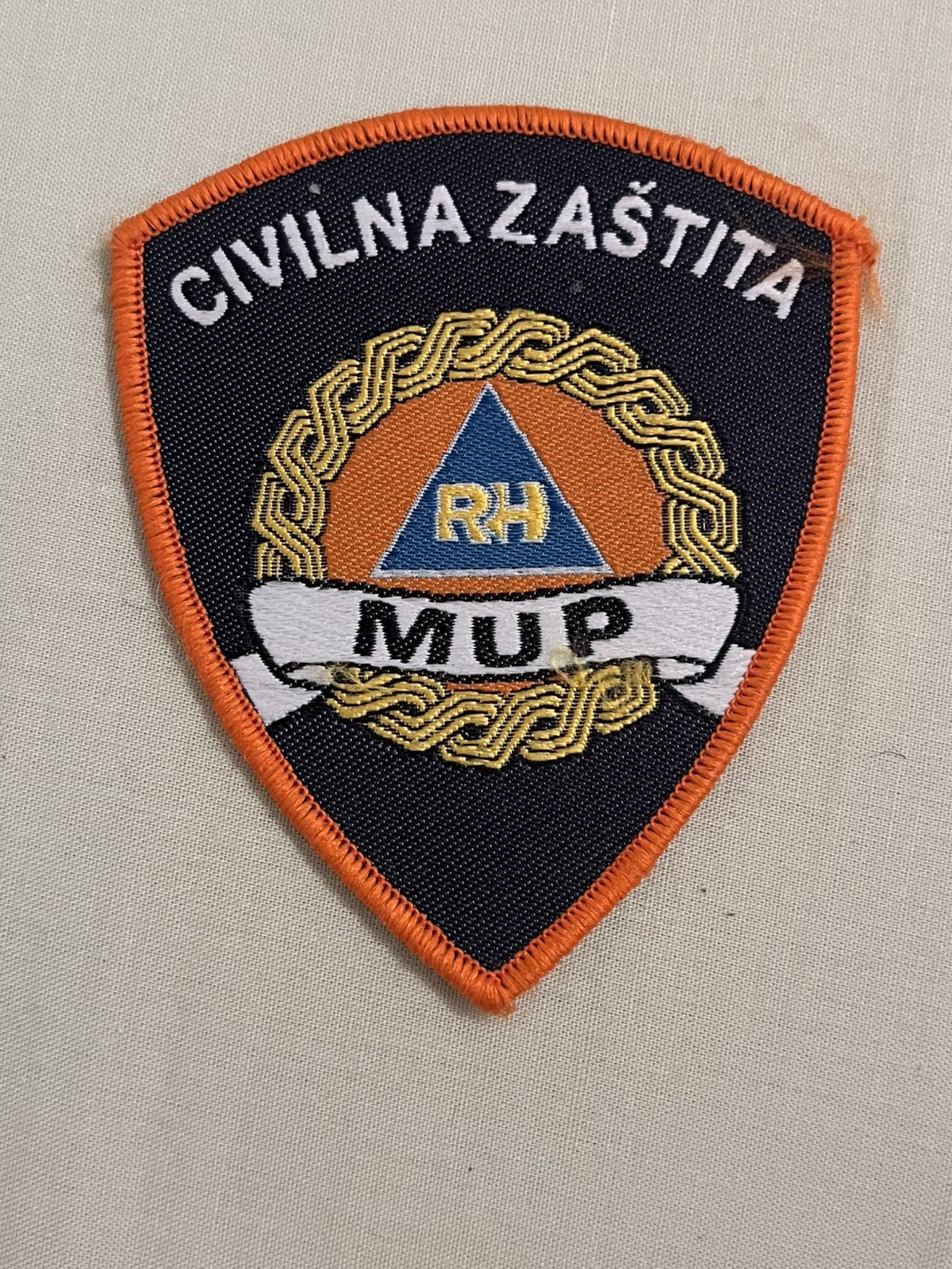 Vintage Croatia Civil Defense Patch - Civilna Zaštita RH MUP Embroidered Badge