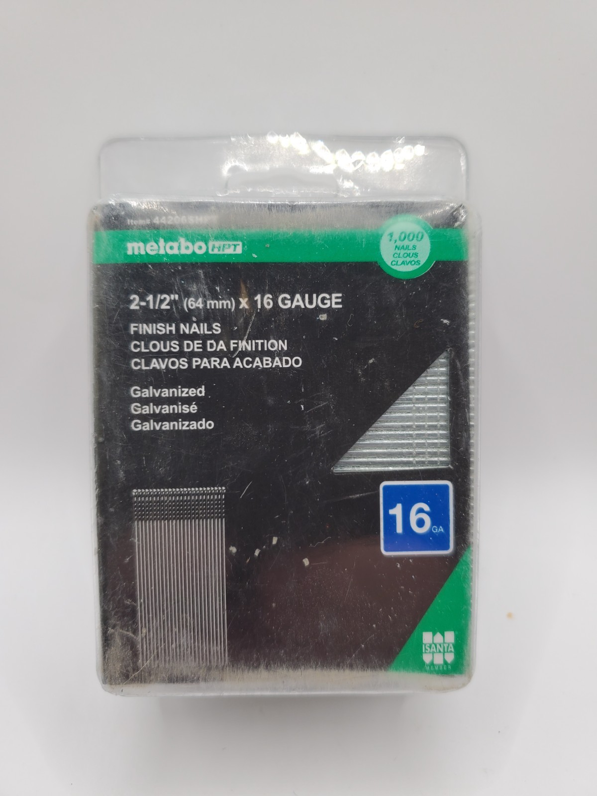 Metabo HPT 44206SHPT Electro Galvanized 16 ga. Straight Strip Nails 2-1/2 L in.