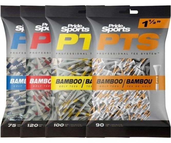Pride PTS Bamboo Golf Tees - All Sizes 75/90/100/120 Packs