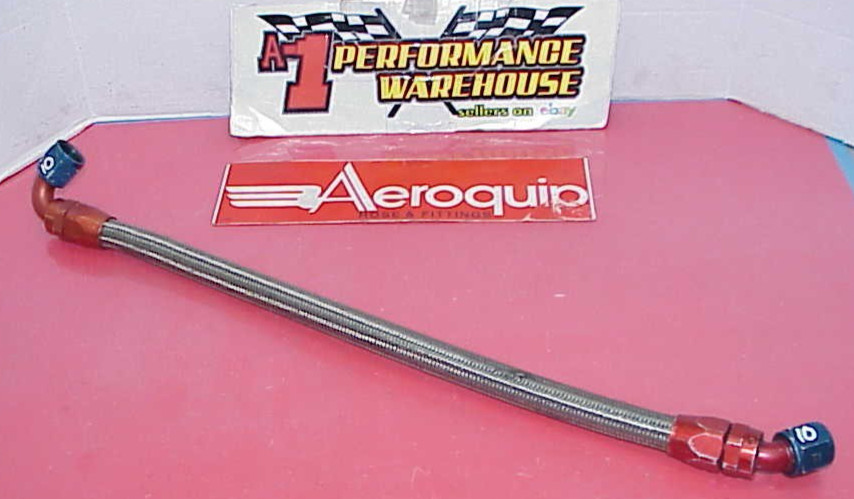 Aeroquip 21" Stainless Hose with -10 AN 120° & 45° Reusable Fittings F140