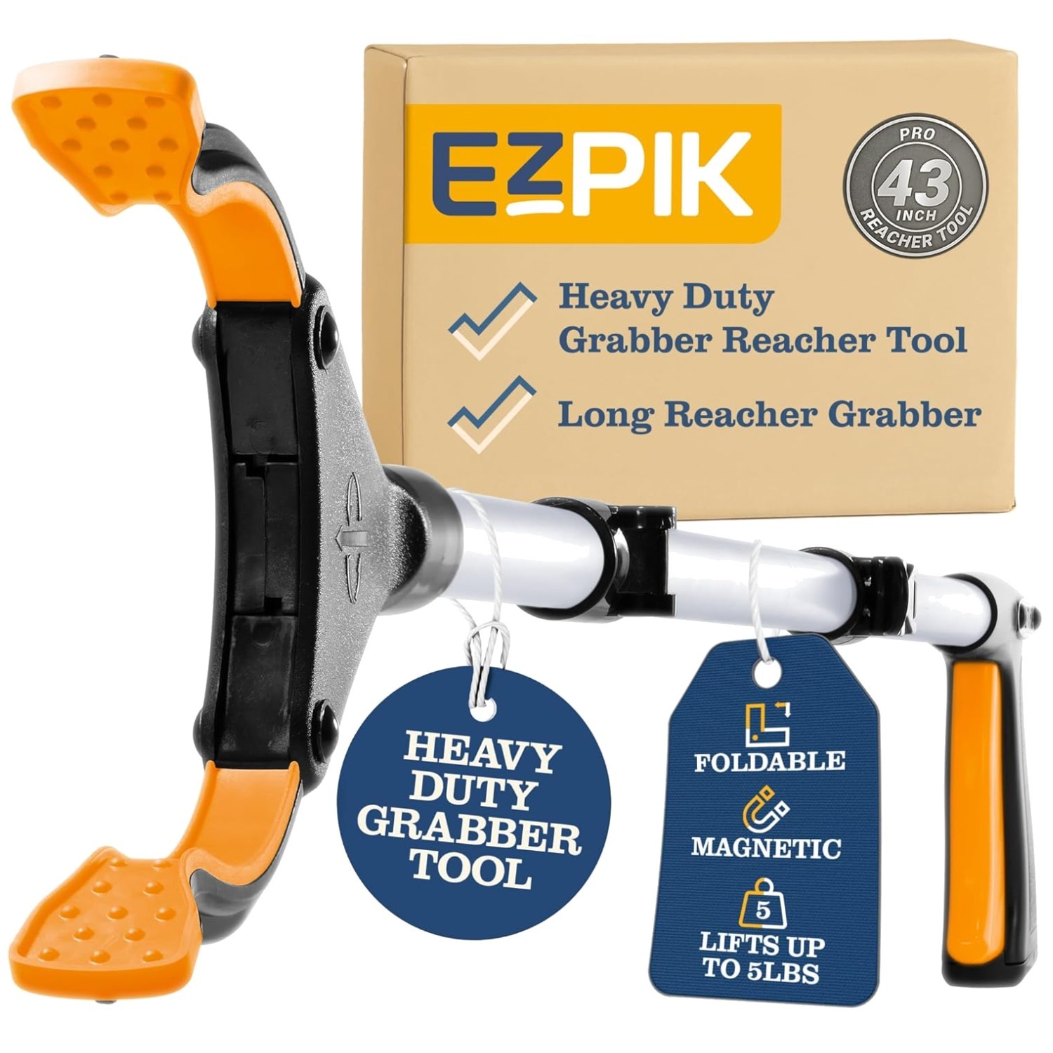 Pro 43" Foldable Grabber Reacher Tool for Seniors