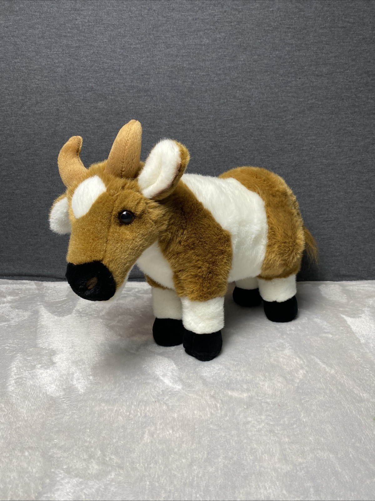 EJ Classic Longhorn Bull Plush Realistic Brown Steer Calf Wired Legs 15"L Toy