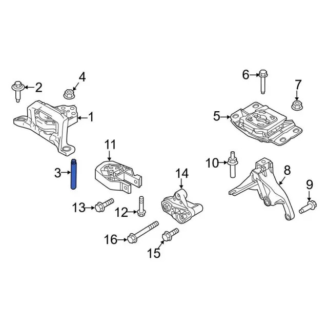 Genuine Ford Engine Mount Stud W708873-S437
