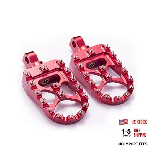 Hopider CNC Wide Foot Pegs 360° Roating MX Chopper Bobber Style for harley red