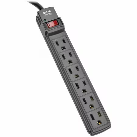 Tripp Lite Ps66b Power Strip, 5-15R, 5-15P, 6 Ft., Black