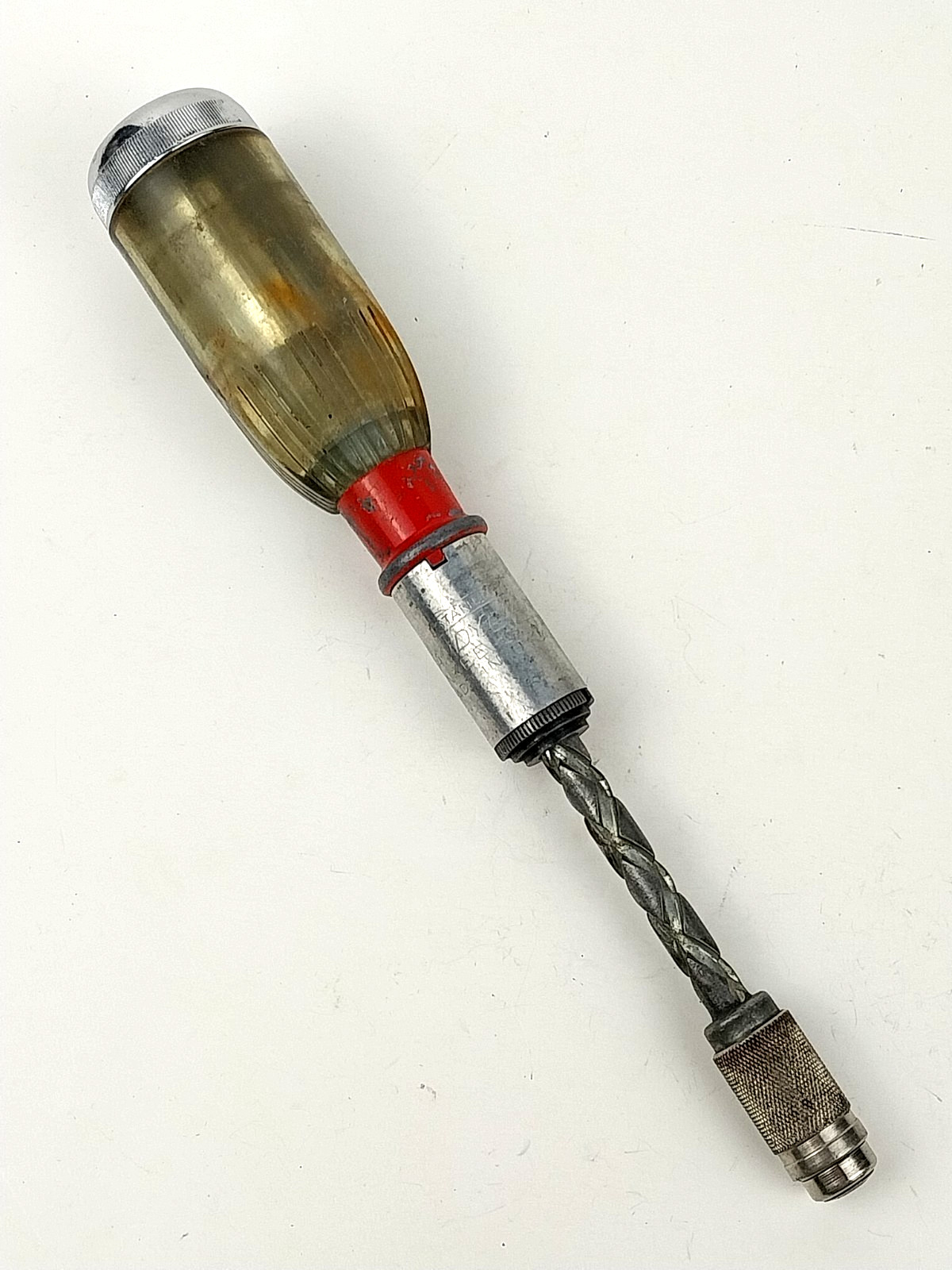 Vintage Stanley Yankee Handyman 233H Spiral Screwdriver Push Drill w/ 5 Bits