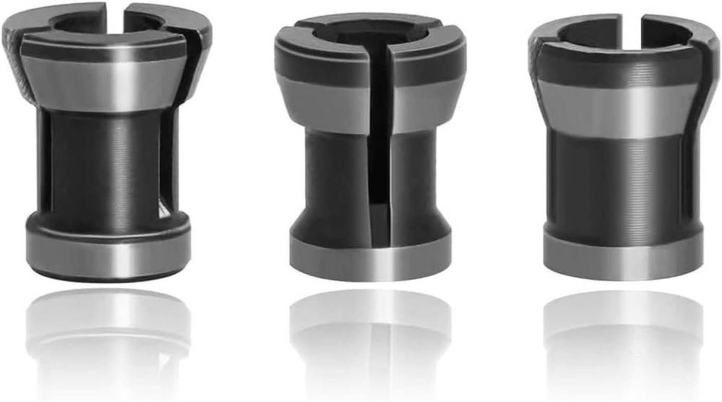 3 Pieces Collets Adapter 6 Mm / 6.35 Mm / 8 Mm, Straight Grinder Replacement Col