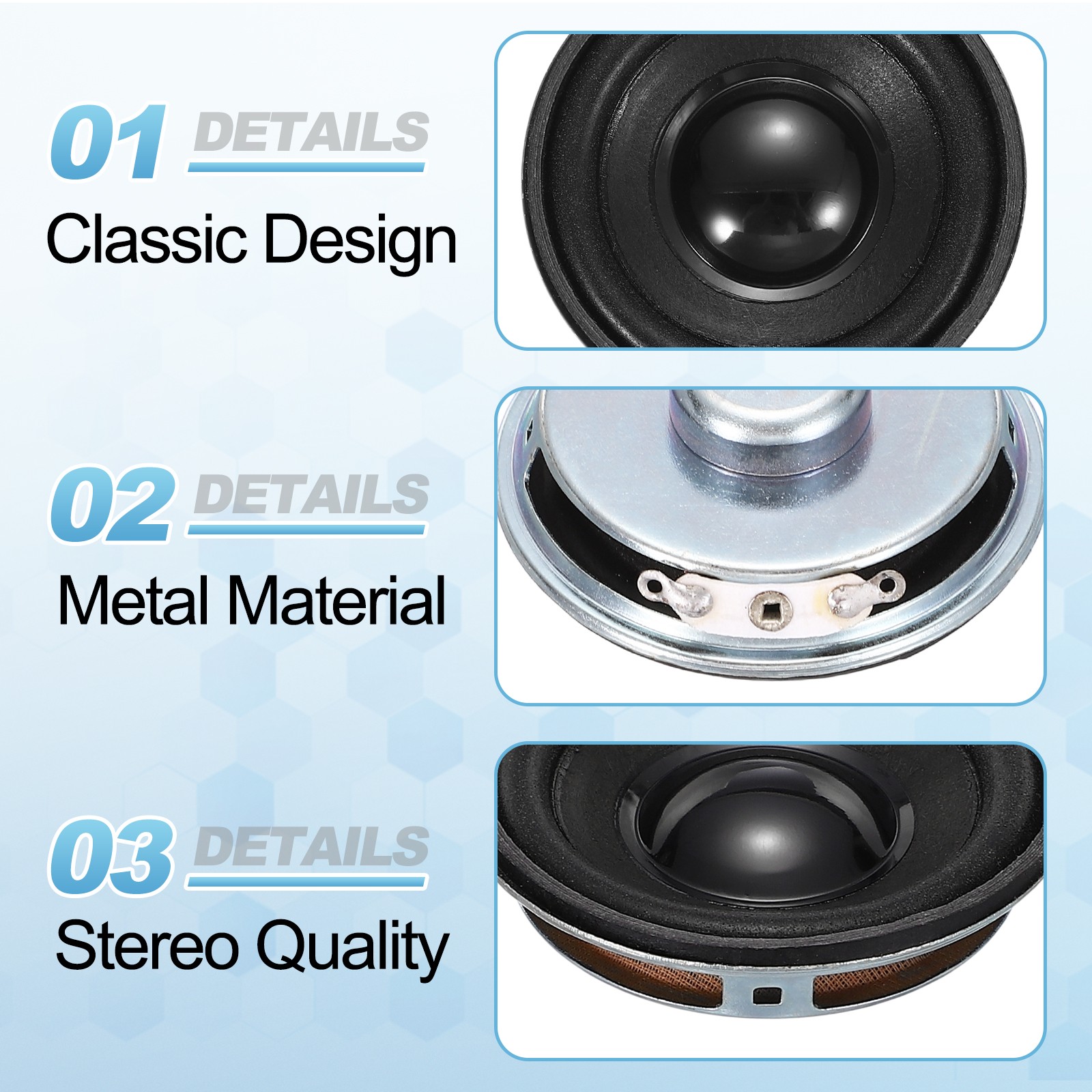 6Pcs 2W 8Ohm Small Speakers Square Micro External Magnet Speaker 50x18mm Black