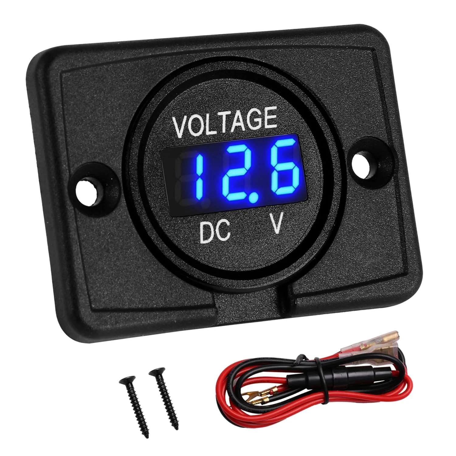 DC 24V 12V Voltage Gauge, Battery Voltage Meter, LED Volt Meter 12 Volt 24 Volt