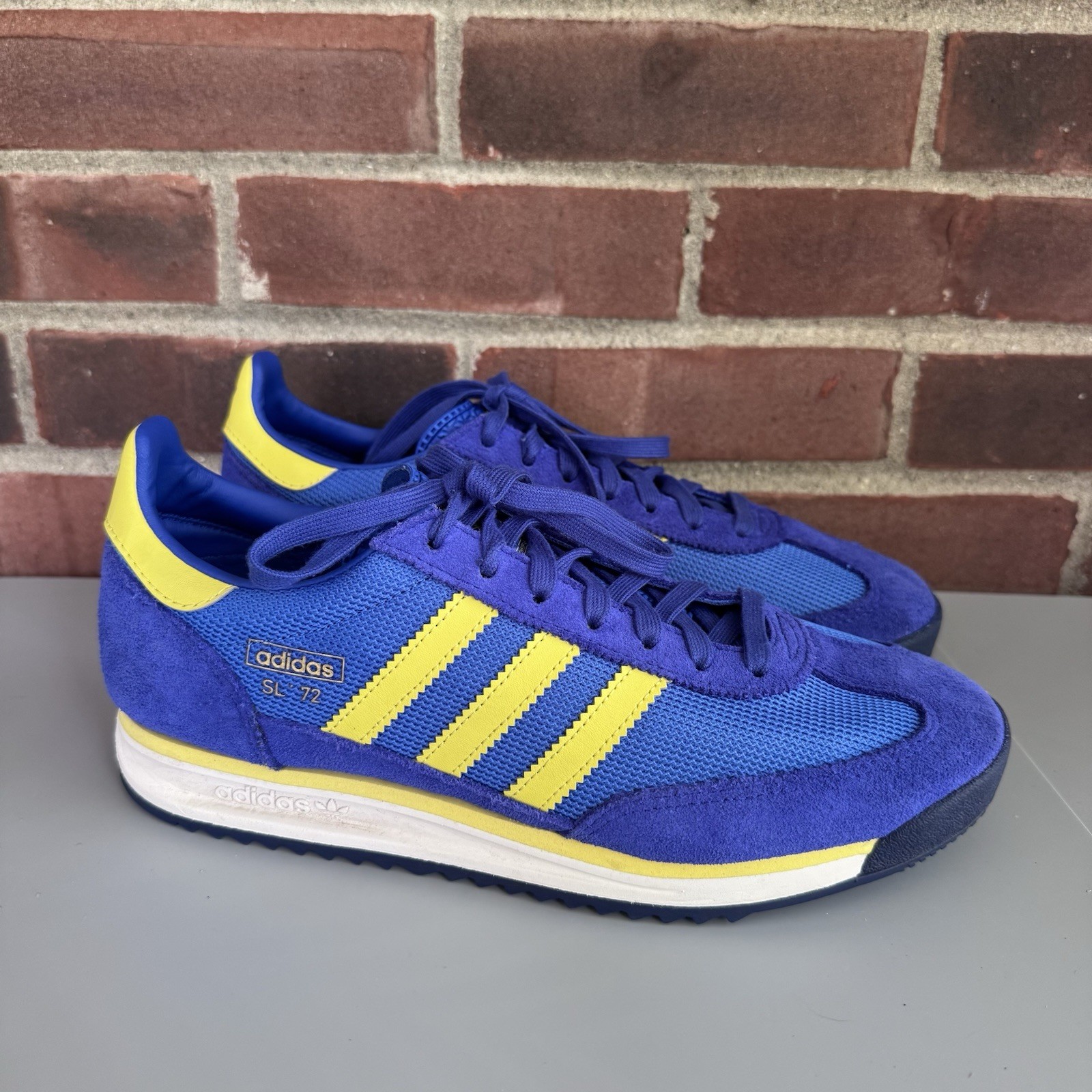 Adidas Originals SL 72 Blue Yellow Retro Running Shoes Men’s 10.5 Suede Sneakers