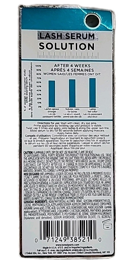 L'Oreal Paris Eyelash Serum Solution with Lash Caring Complex, 0.05 fl. oz.