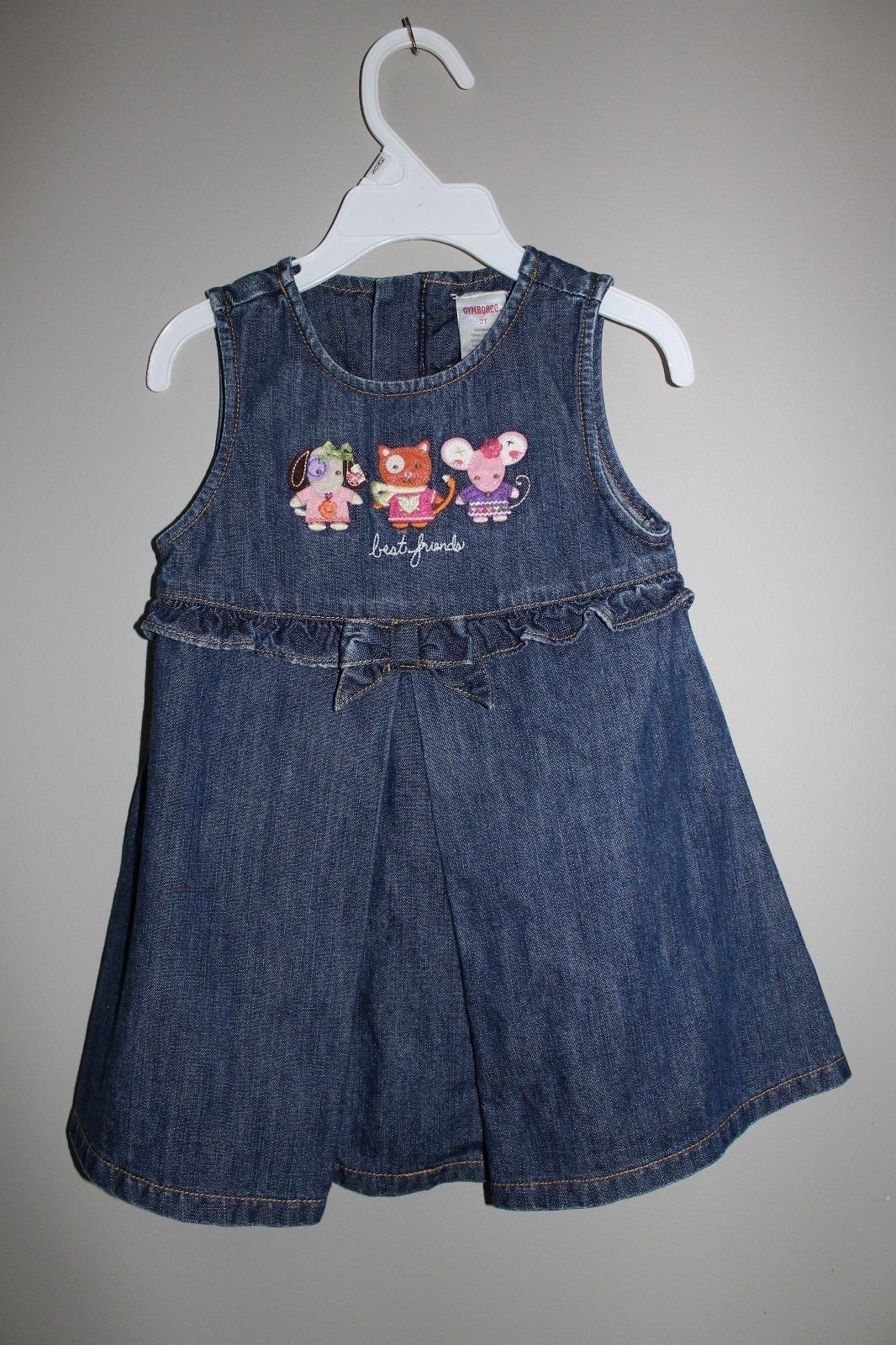 Gymboree Mix 'n' Match Mouse Dog Cat Best Friends Denim Dress Size 2T VGUC