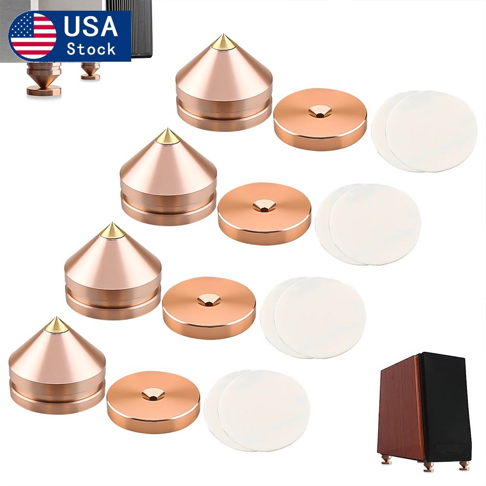 4X Hifi Speaker Stand Feet Foot Pad aluminium alloy metal Spikes Cone Floor Gold
