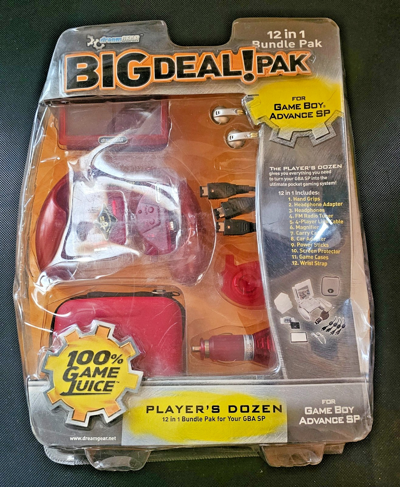 Gameboy Advance SP Dream Gear 12 In 1 Bundle Pak Big Deal Pak for Sealed RED