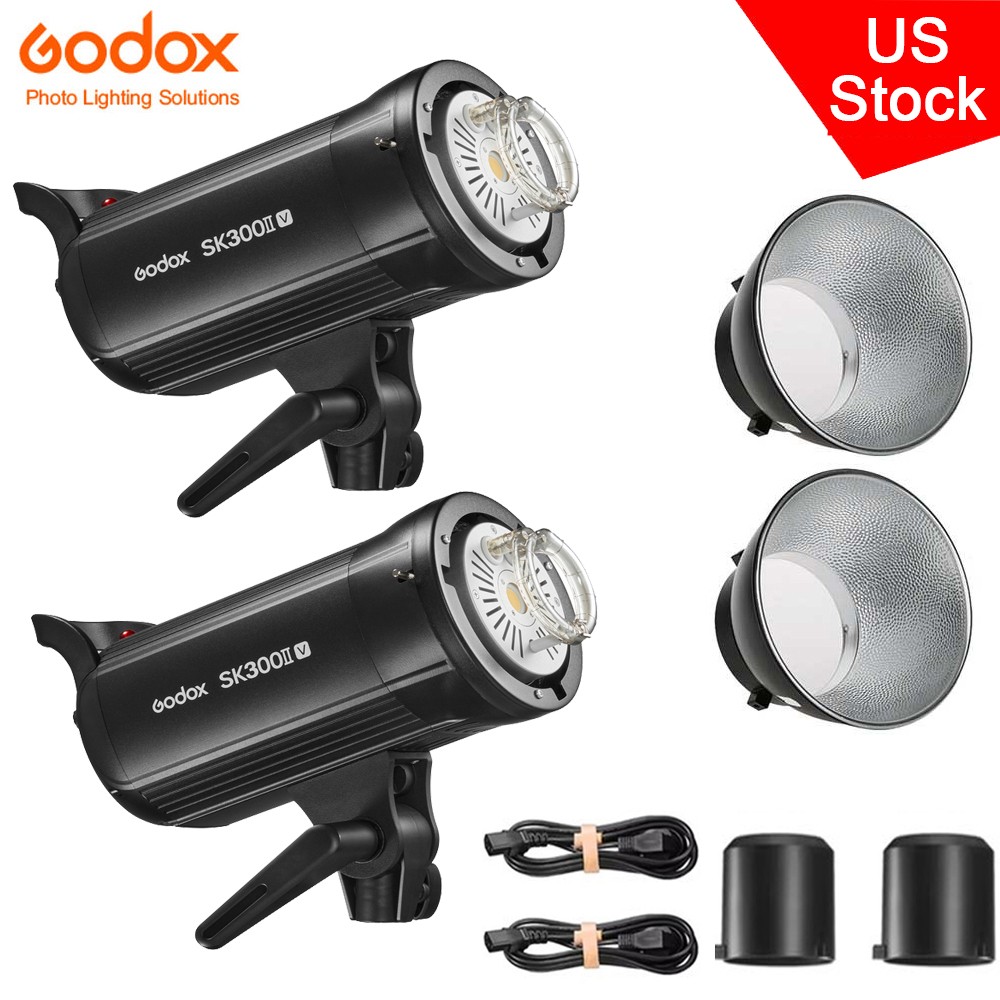 2X GODOX SK300II-V Upgraded Studio Flash Light 300W Studio Photography Lighting