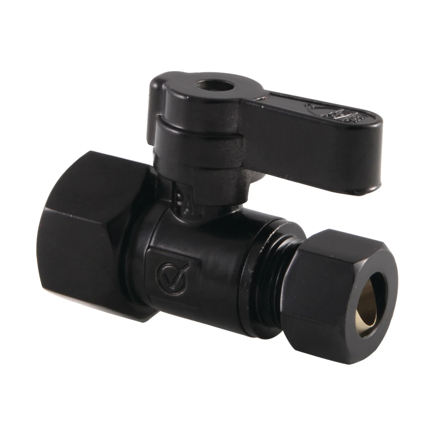 Kingston Brass KF4315MB  1-5/8" High Straight Stop Valve  Matte Black