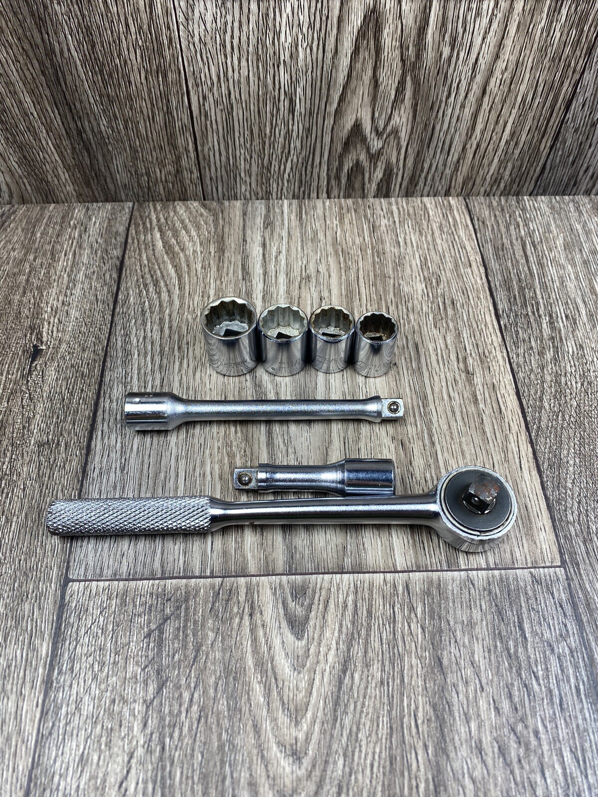 ACTION vintage 3/8" drive ratchet (77JA) - 53JA, 51JA, Made in USA  Lot Of 7