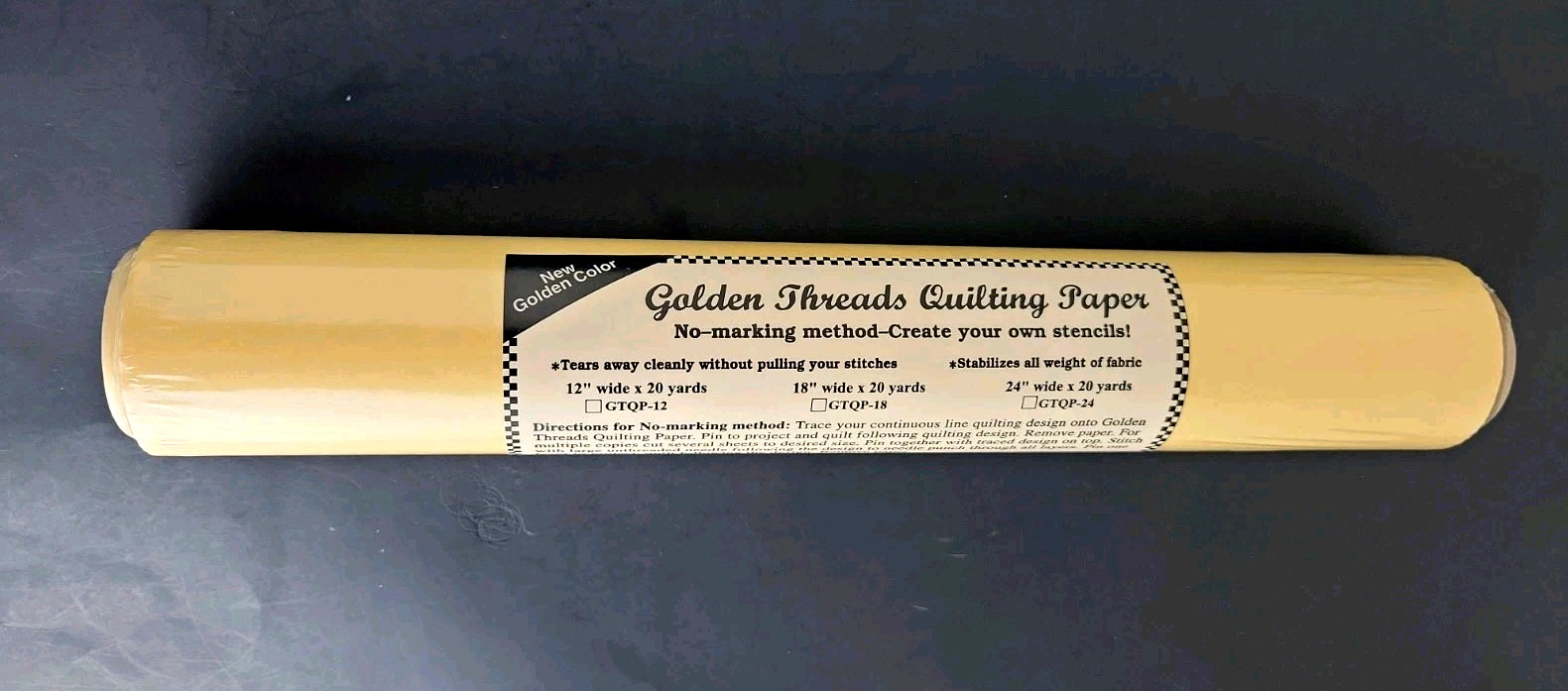 Golden Threads Quilting Paper (20 yards x 12") - NEW