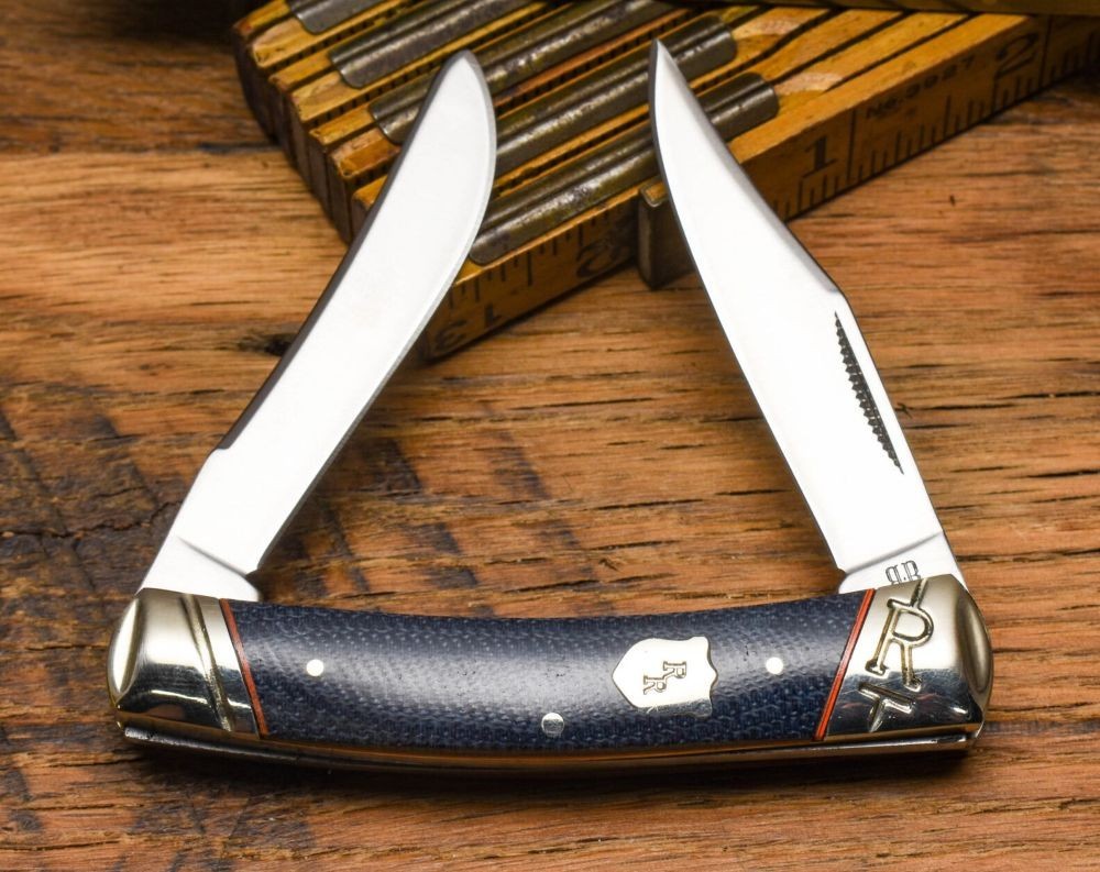 Moose Pocket Knife by Rough Ryder - Denim Micarta Handles