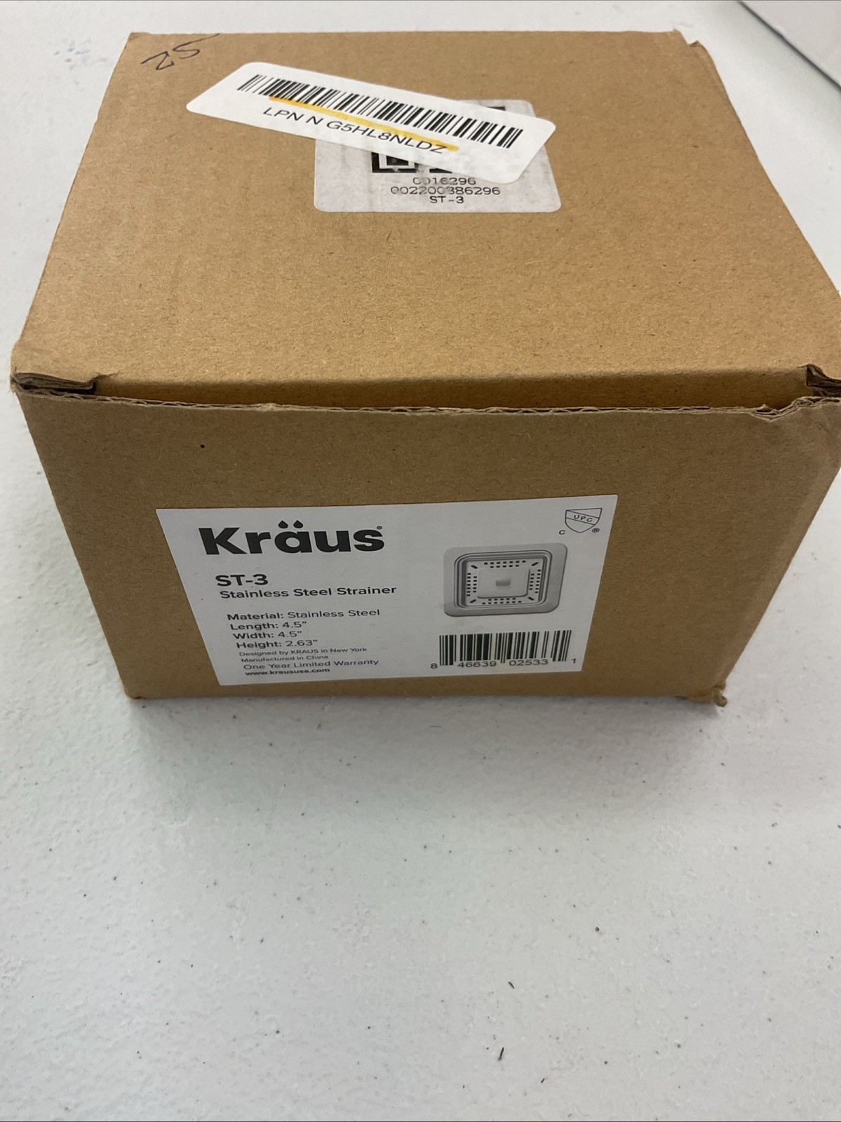 🧽 Kraus ST-3 Stainless Steel Square Sink Strainer-ECS