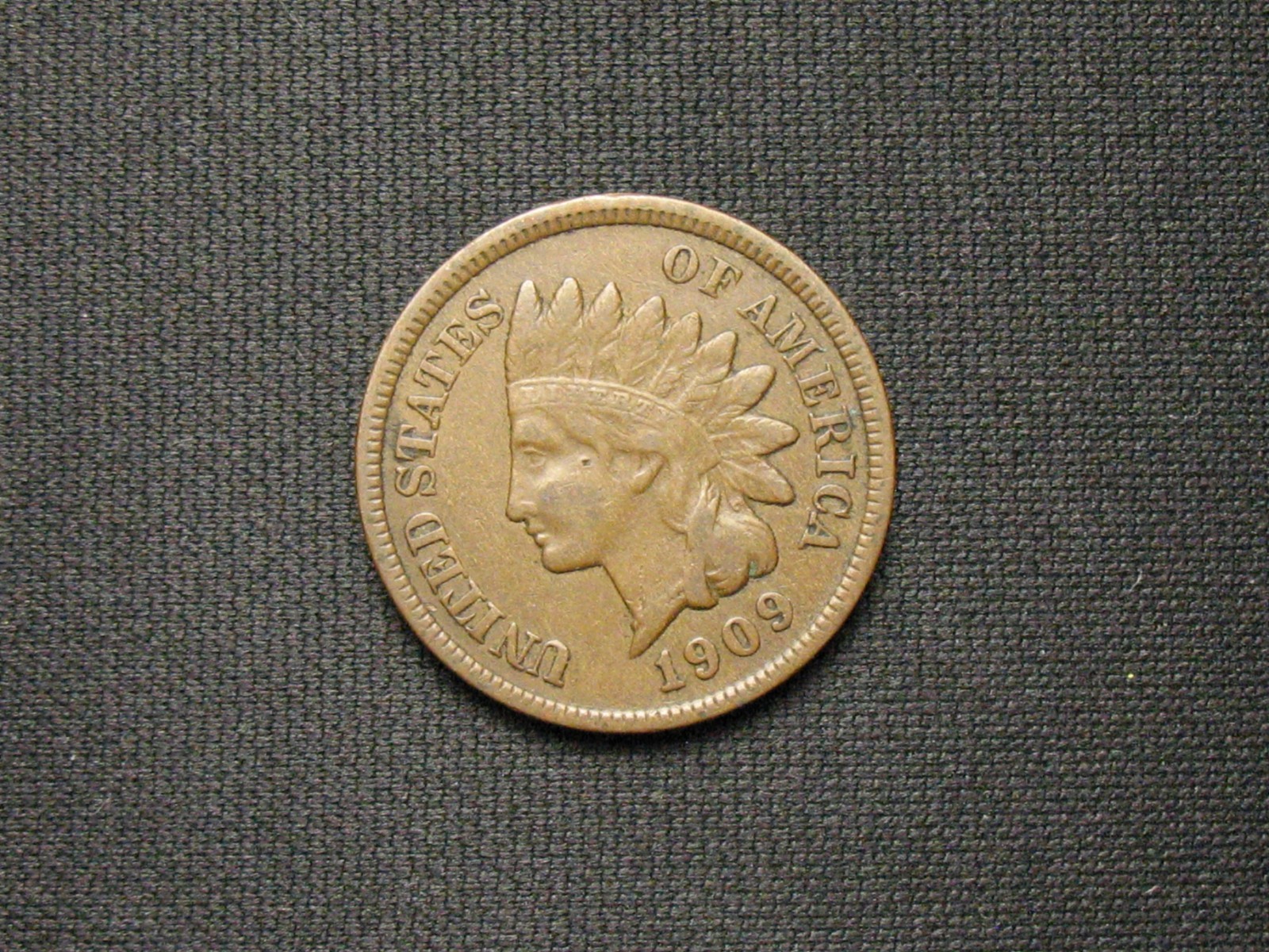 OLD COPPER COIN! VF+ 1909 INDIAN HEAD CENT PENNY FULL LIBERTY & DIAMONDS LOT 288