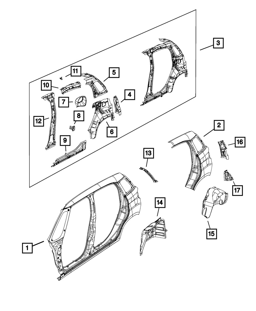 Genuine Mopar Quarter Panel Extension Left 68200855AA