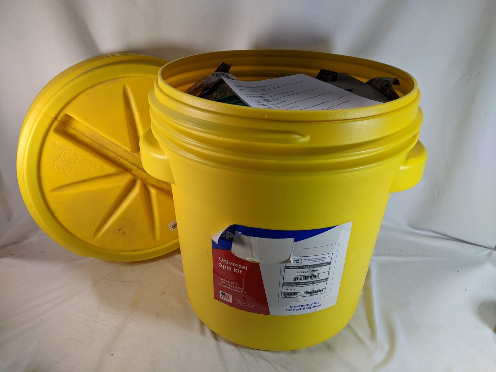 Brandy Universal Spill Kit SKA20 1 DRUM 20 Gal Bucket ALLWIK for Emergency