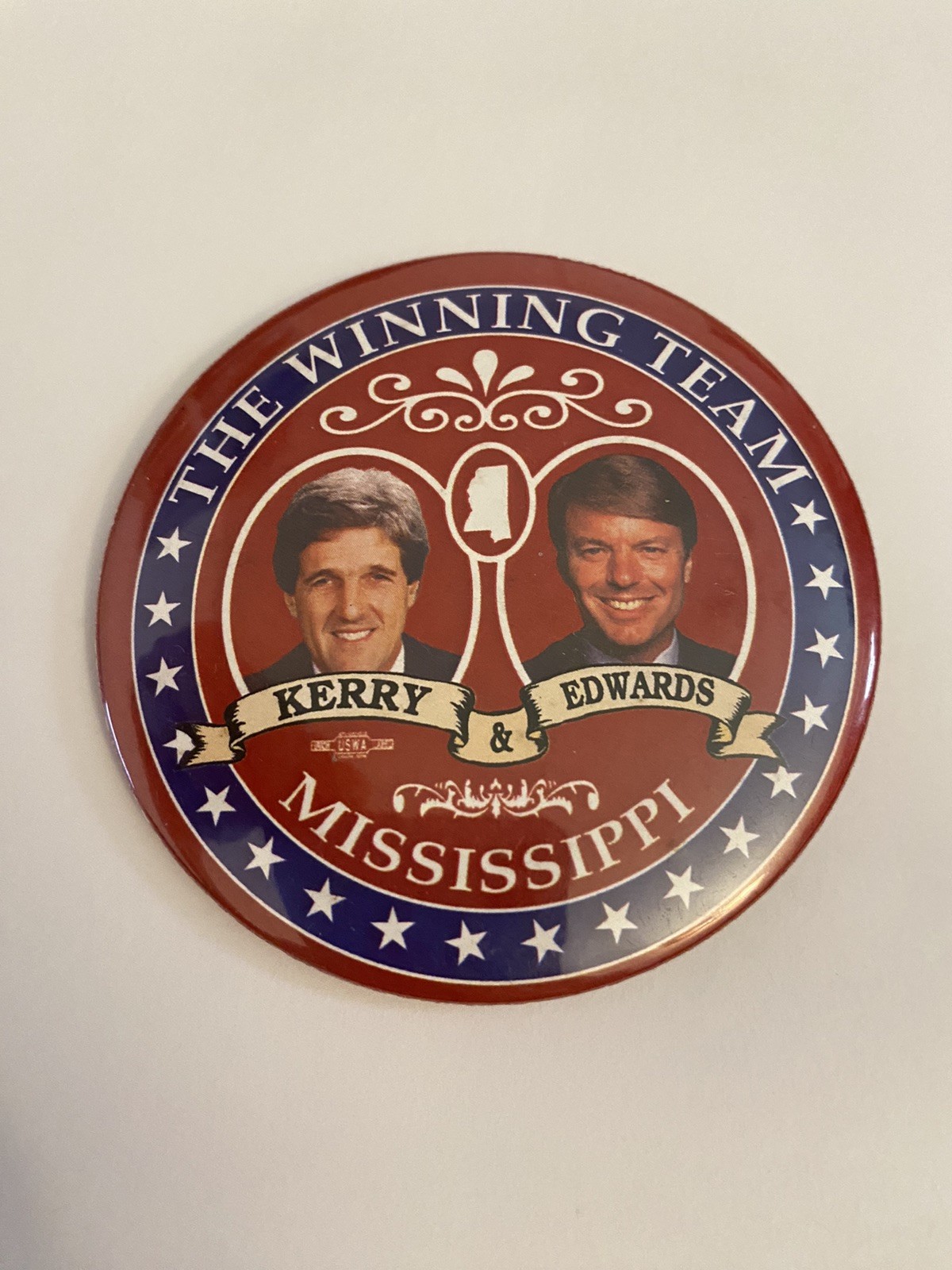 Mississippi Kerry Edwards The Winning Team Pin Back Button P75
