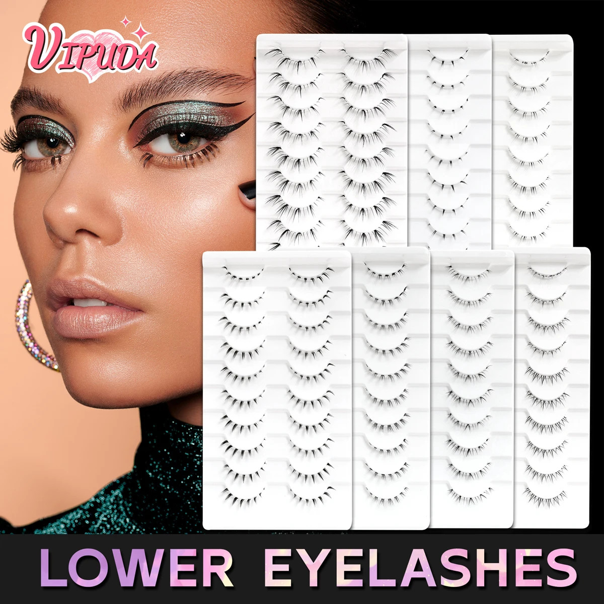 10/6/5Pairs Lower Lashes Natural Under Eye Lashes Soft 16 Different Styles False
