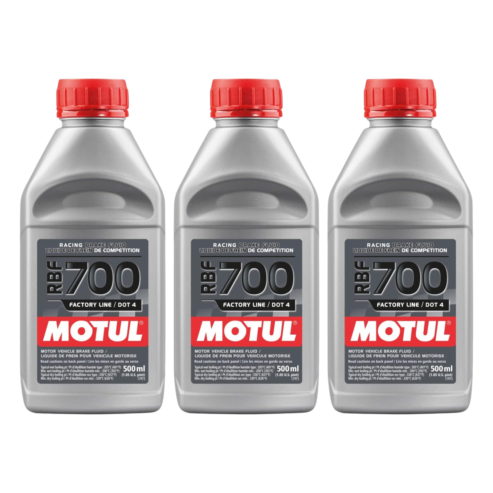 Motul 111257 RBF 700 Factory Line DOT 4 Racing Brake Fluid – 500 ml - 3 Pack