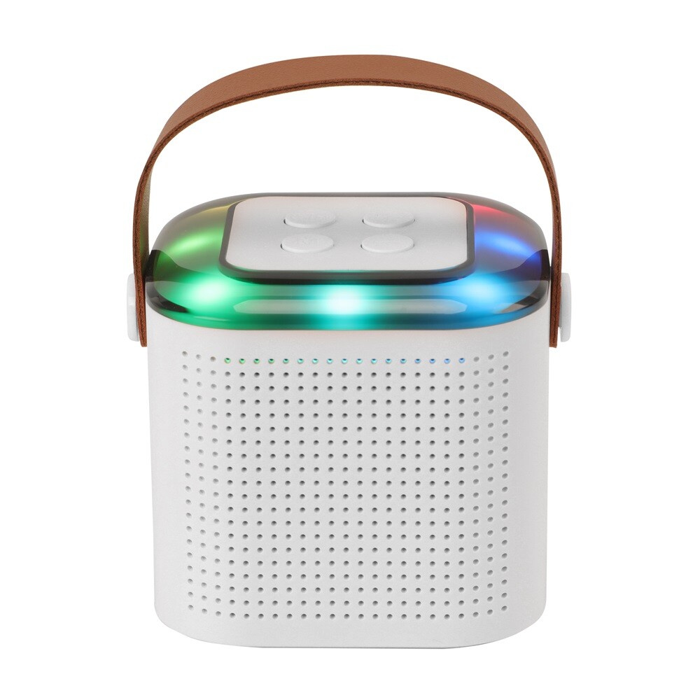 Portable White Bluetooth Karaoke Speaker Machine Kids Mics