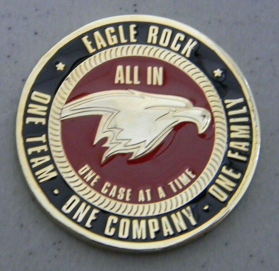 EAGLE ROCK 1 TEAM 1 COMPANY 1 FAMILY OPERATION 1 VOICE CHALLENGE COIN NEW 1.5"