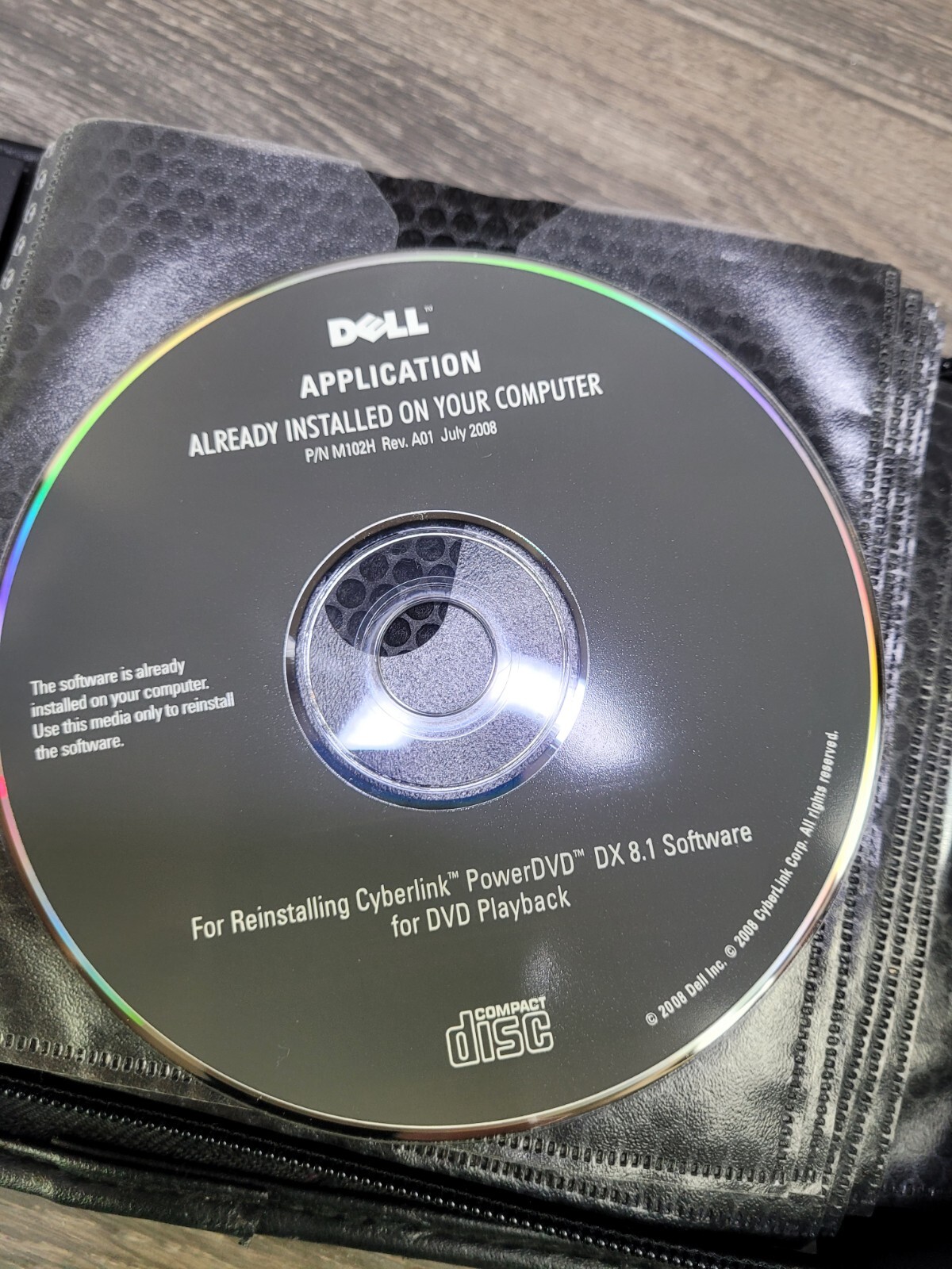 LN 2008 Dell Application Reinstalling Cyberlink Power DVD DX 8.1 Software M102H