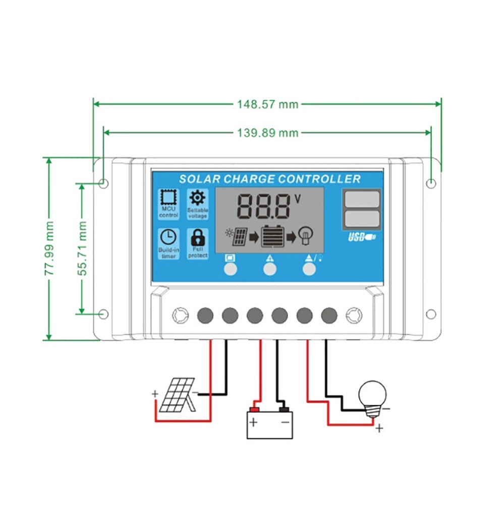 100 Watts Solar Panel Kit 100A 12V Battery Charger with Controller Car Bus Boat