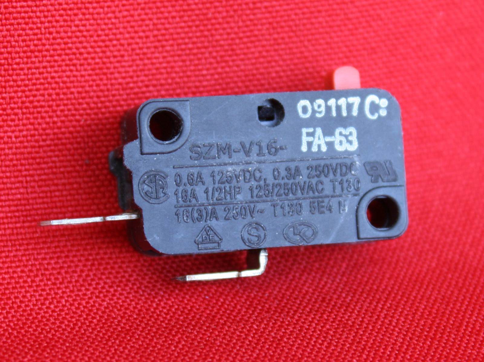 GENUINE  STARION  MICRO  SWITCH  (RED)  MODEL  SZM-V16-FA-63