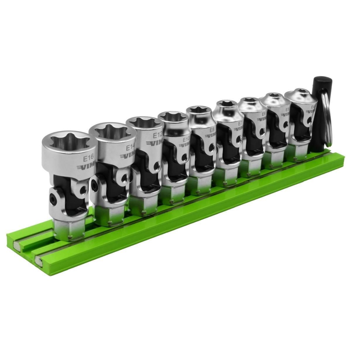 VIM Tools DDSUJET400 9 Piece E-Torx Dual Drive Nano Universal Socket Set