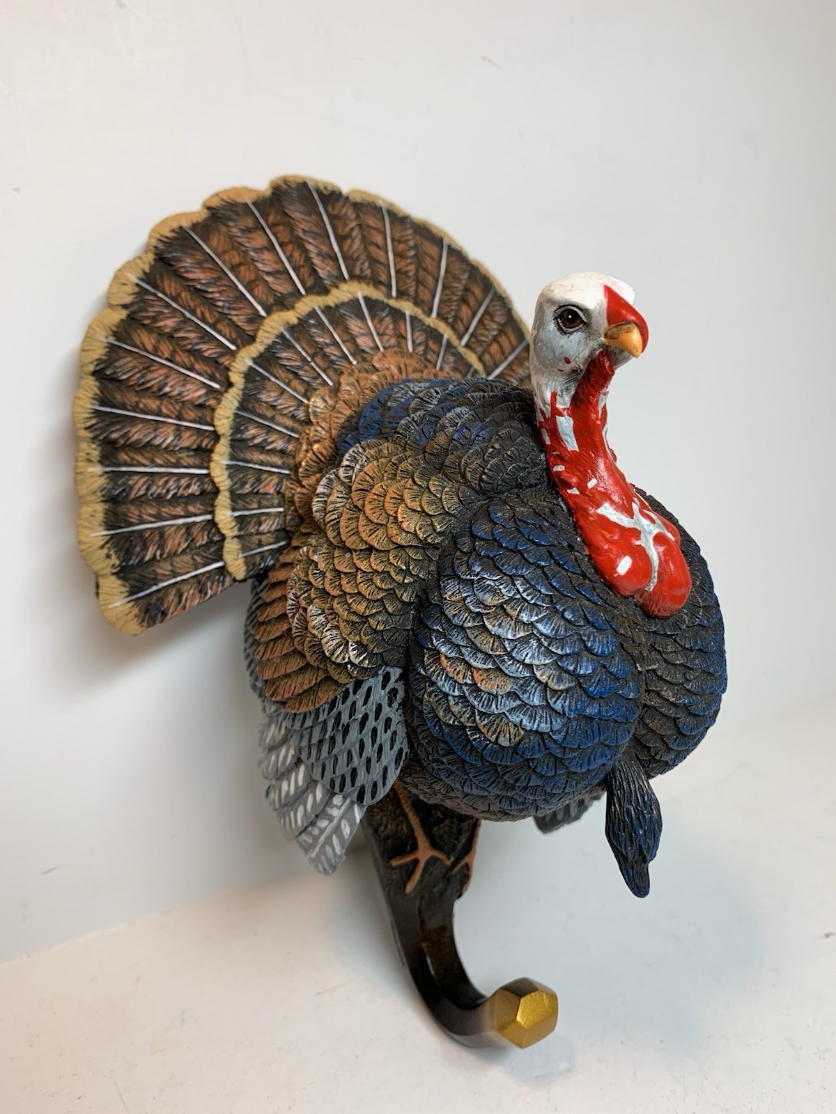 Wild Turkey Wall Hook Coat Hat Hanger Man Cave Cabin Hunting Wildlife Decor