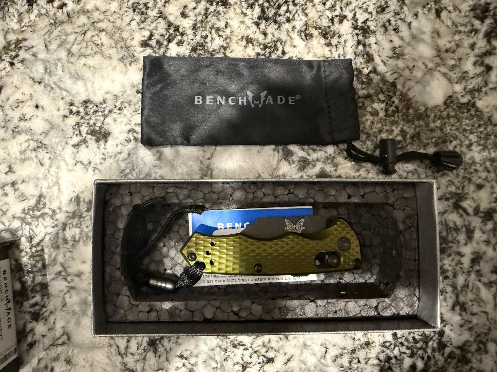 Benchmade Partial Immunity Green Aluminum Handle Pocket Knife Blk Class 2950BK-2
