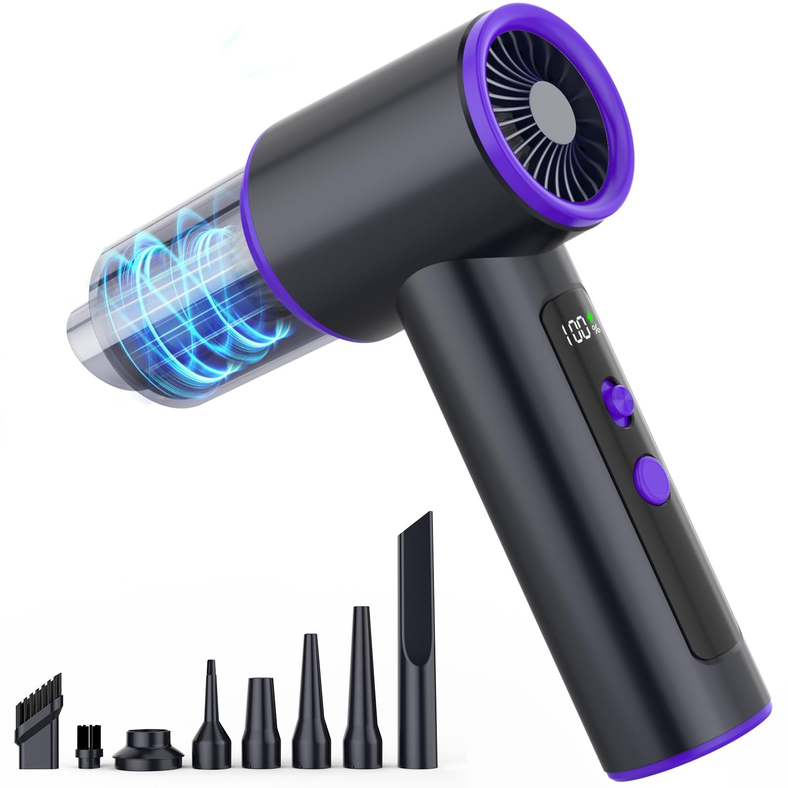 100-Speed Stepless Adjustable Mini Vacuum Cleaner: 16000PA Strong Suction Cor...