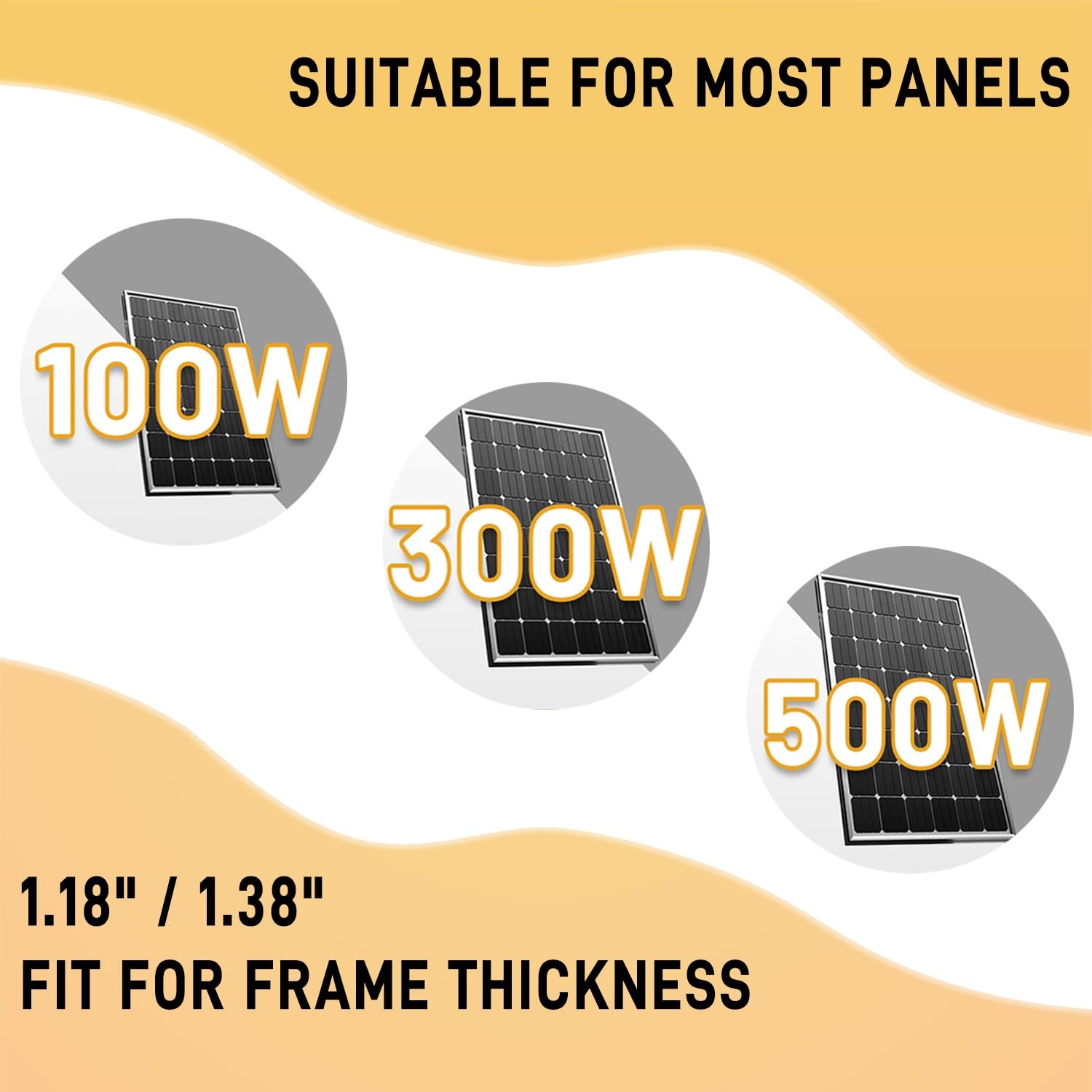 Solar Panel Mounting Brackets, Roof Mount Kit, Rails and 4pc-panel, Silver