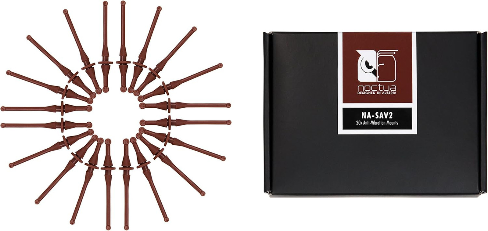 Noctua NA-SAV2, Anti-Vibration Mounts (20 Pack, Brown)