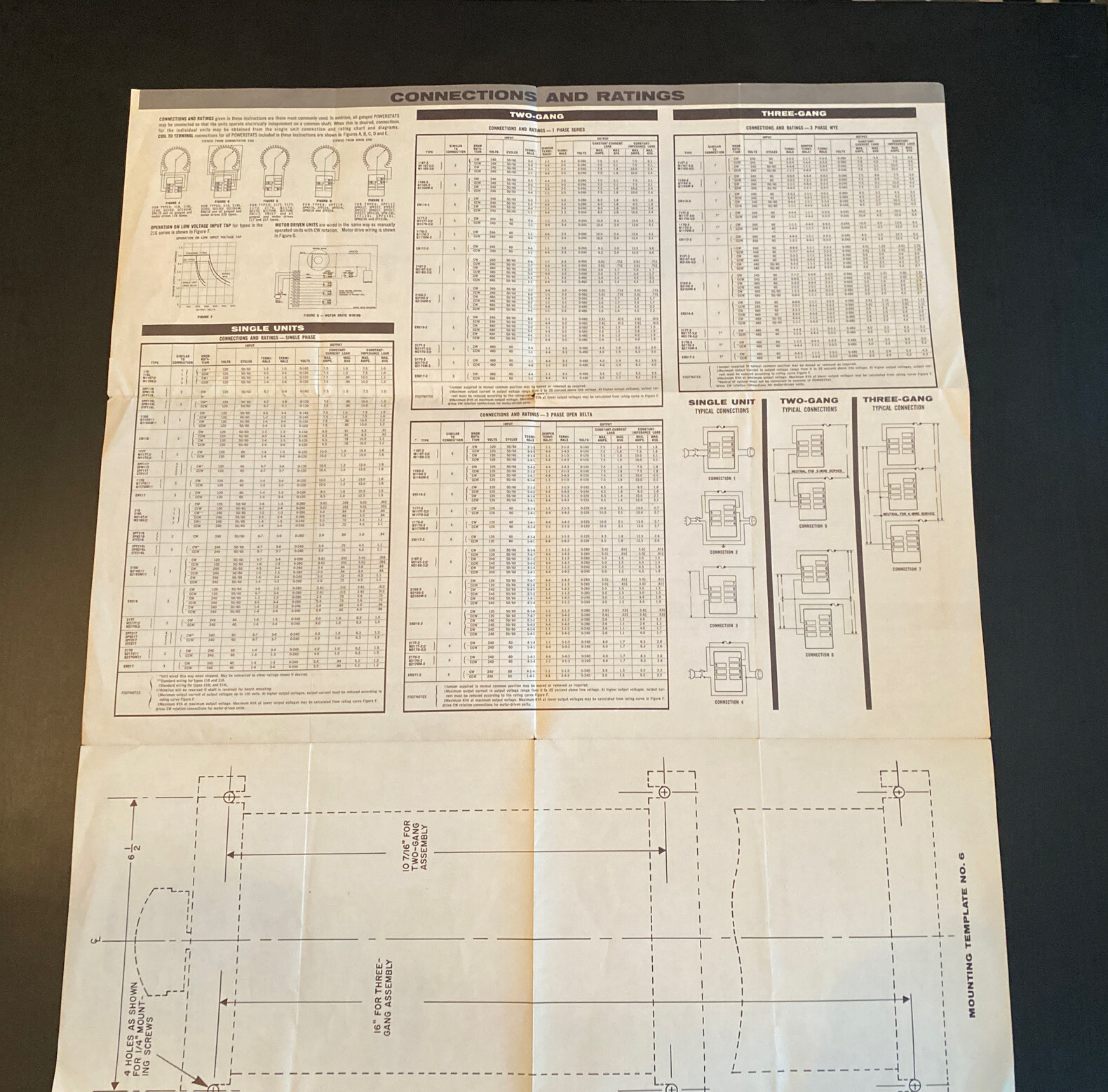 Vtg & Original POWERSTAT VARIABLE TRANSFORMER Instructions 116, 117, 216 217 EUC