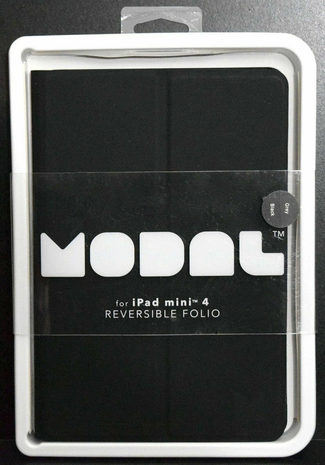 NEW Modal iPad Mini 4 Black/Gray Reversible FOLIO Case Slim Folding Stand Cover