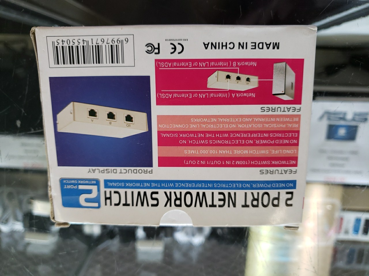 new RJ45 Network Switch 2x Splitter Selector free ship